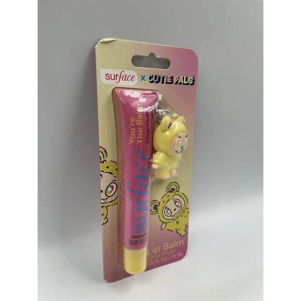 Surface x Cutie Pals Lip Balm 0.5 fl oz Citrus Crush & Keychain NIP